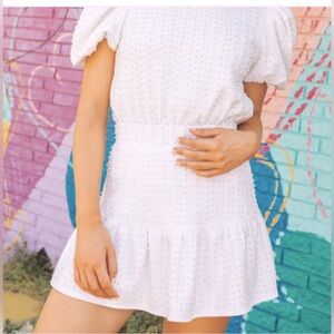 Queen of Sparkles White Pearl & Rhinestone Mini Skirt. Worn once! Sz XS